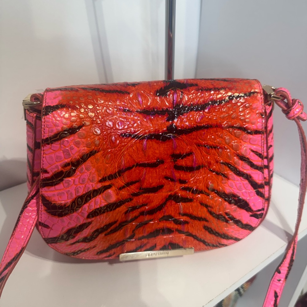 NWT Brahmin “Nadine” Feline Ombré Embossed Crossbody Bag. Gorgeous 🩷